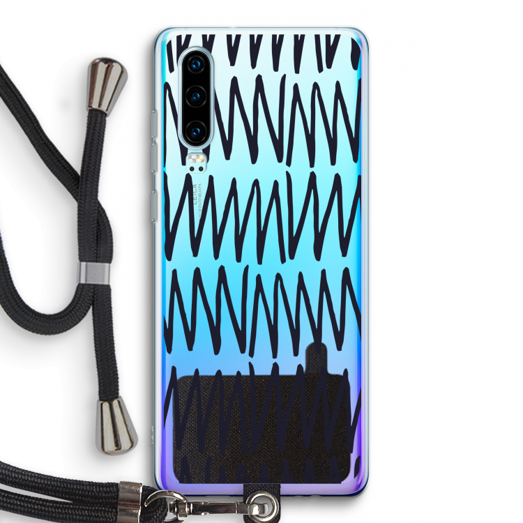 Marrakech Zigzag: Huawei P30 Transparant Hoesje met koord