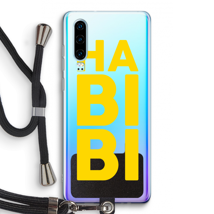 Habibi Blue: Huawei P30 Transparant Hoesje met koord