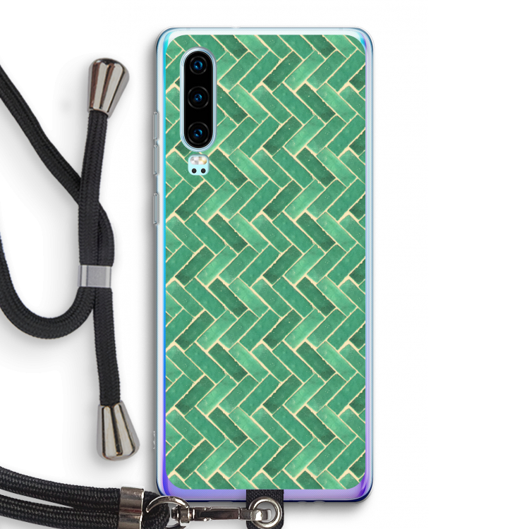Moroccan tiles 2: Huawei P30 Transparant Hoesje met koord