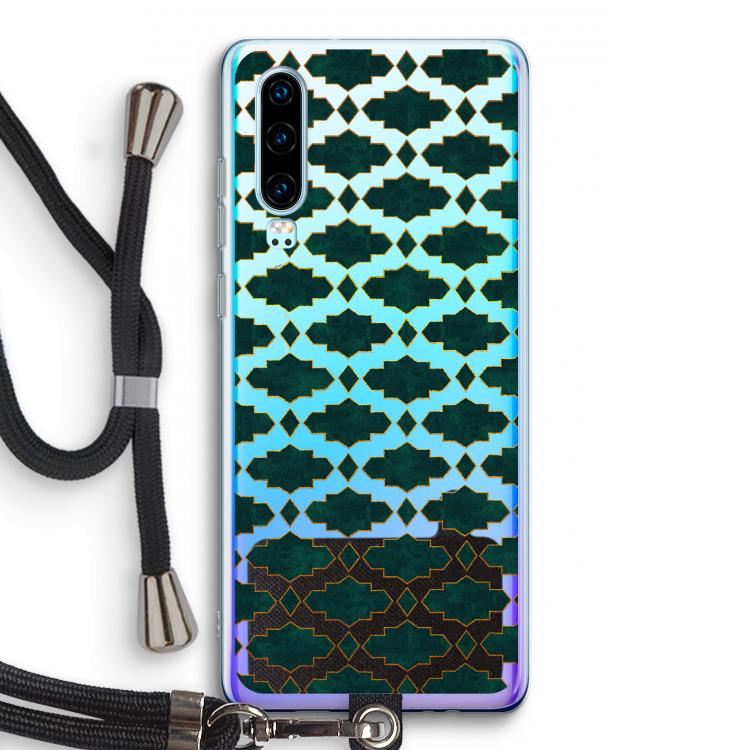 Moroccan tiles: Huawei P30 Transparant Hoesje met koord