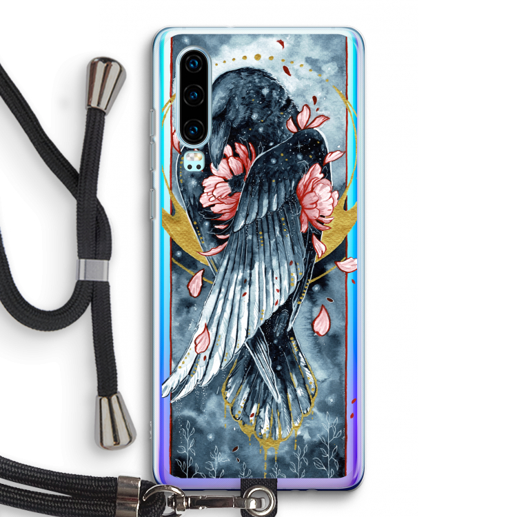 Golden Raven: Huawei P30 Transparant Hoesje met koord