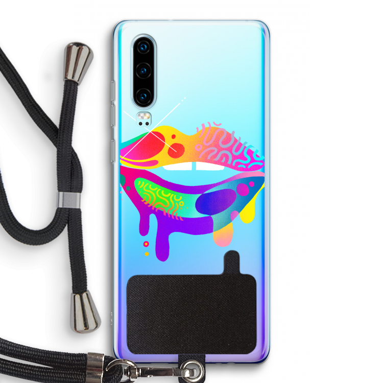 Lip Palette: Huawei P30 Transparant Hoesje met koord