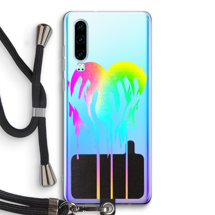 Hold My Heart: Huawei P30 Transparant Hoesje met koord