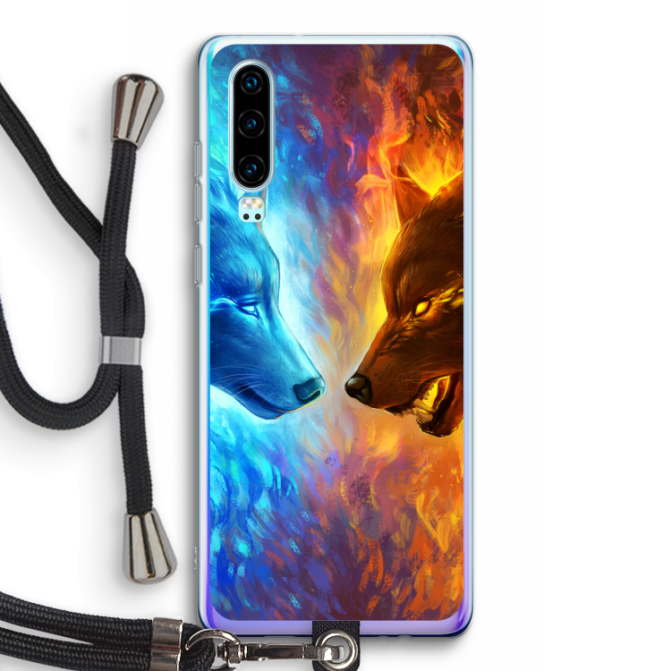 Fire & Ice: Huawei P30 Transparant Hoesje met koord