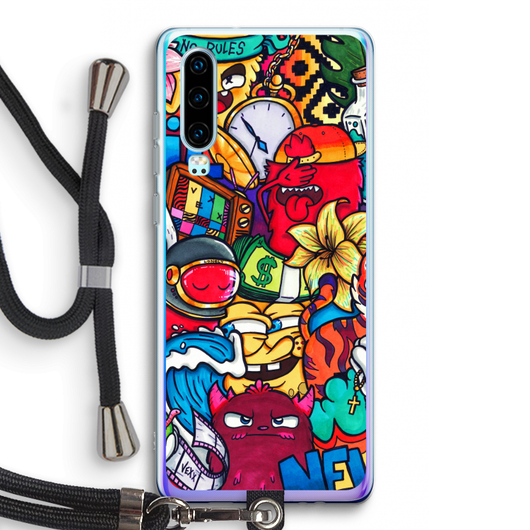 No Rules: Huawei P30 Transparant Hoesje met koord
