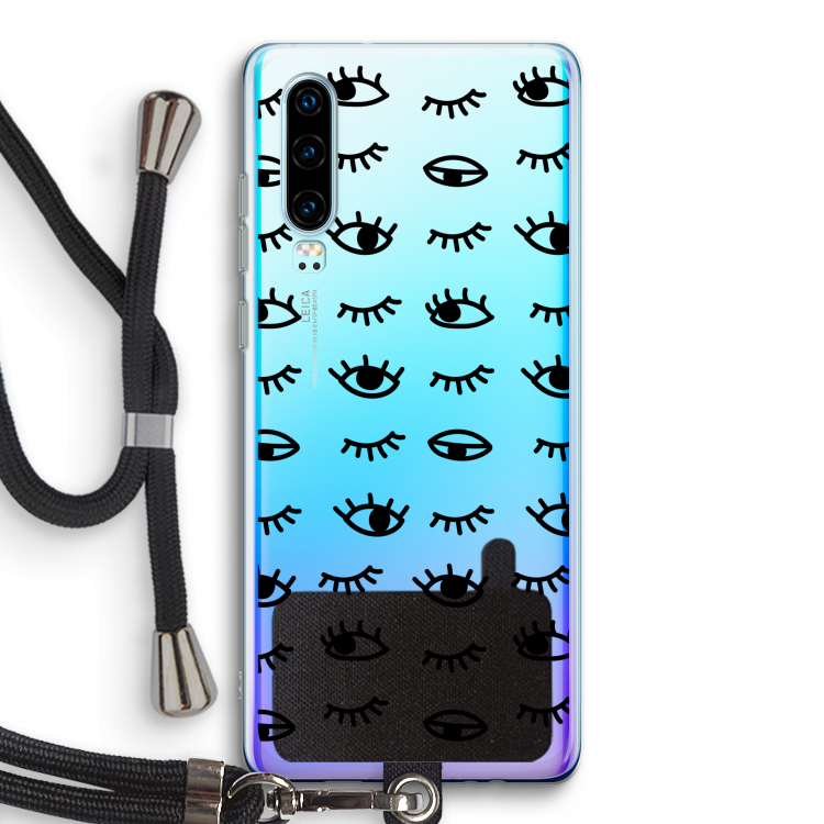 Eye pattern #2: Huawei P30 Transparant Hoesje met koord