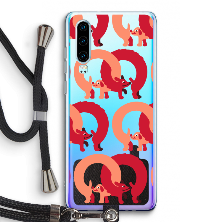 Dogs: Huawei P30 Transparant Hoesje met koord