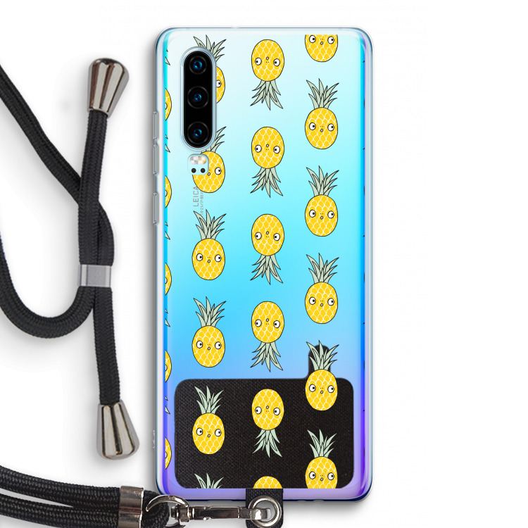 Ananas: Huawei P30 Transparant Hoesje met koord