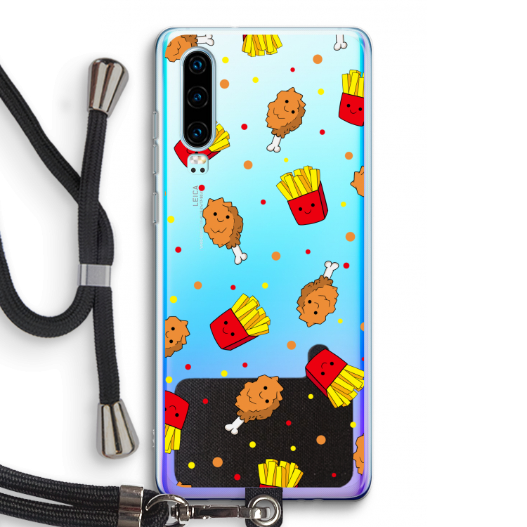 Chicken 'n Fries: Huawei P30 Transparant Hoesje met koord