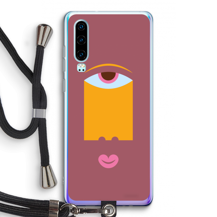 Mono V: Huawei P30 Transparant Hoesje met koord