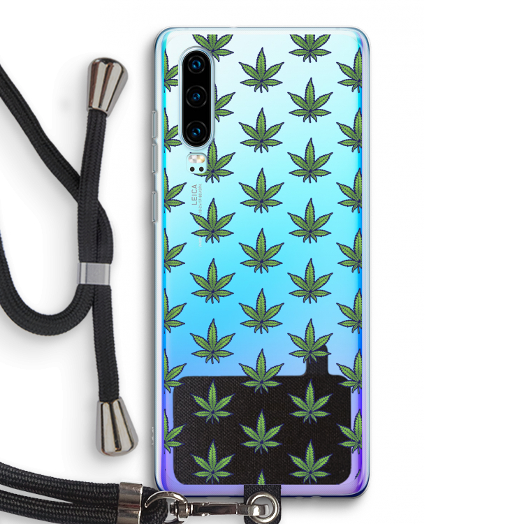 Weed: Huawei P30 Transparant Hoesje met koord