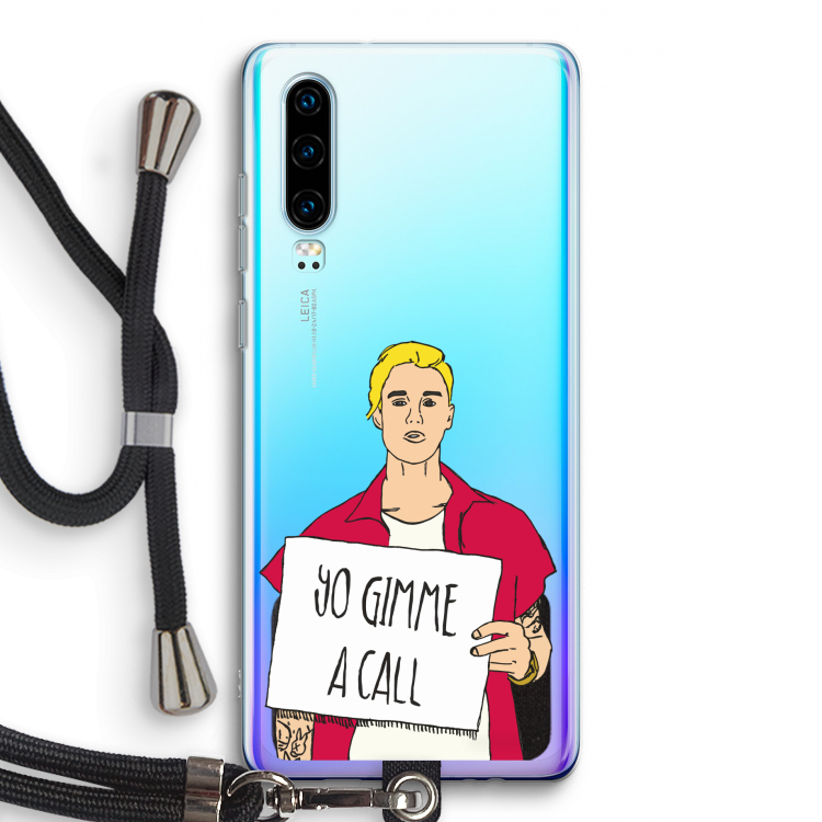Gimme a call: Huawei P30 Transparant Hoesje met koord