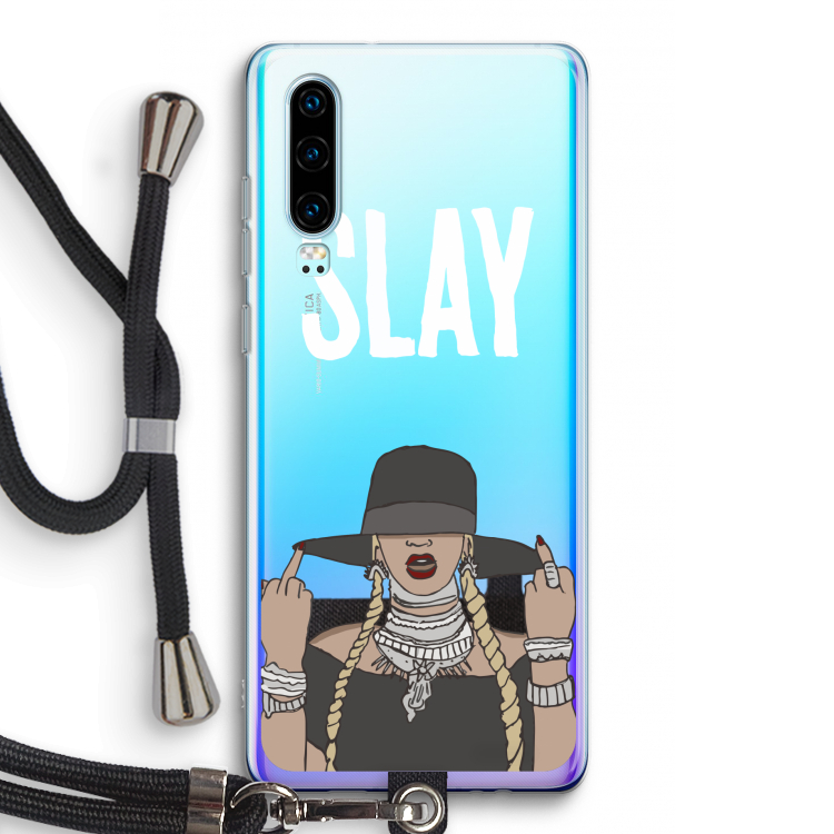 Slay All Day: Huawei P30 Transparant Hoesje met koord