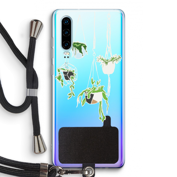 Hang In There: Huawei P30 Transparant Hoesje met koord