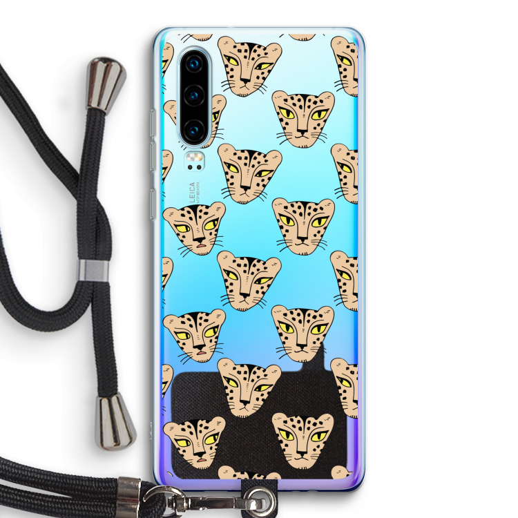 Tijger: Huawei P30 Transparant Hoesje met koord