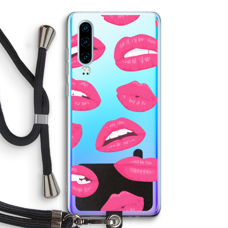 Bite my lip: Huawei P30 Transparant Hoesje met koord