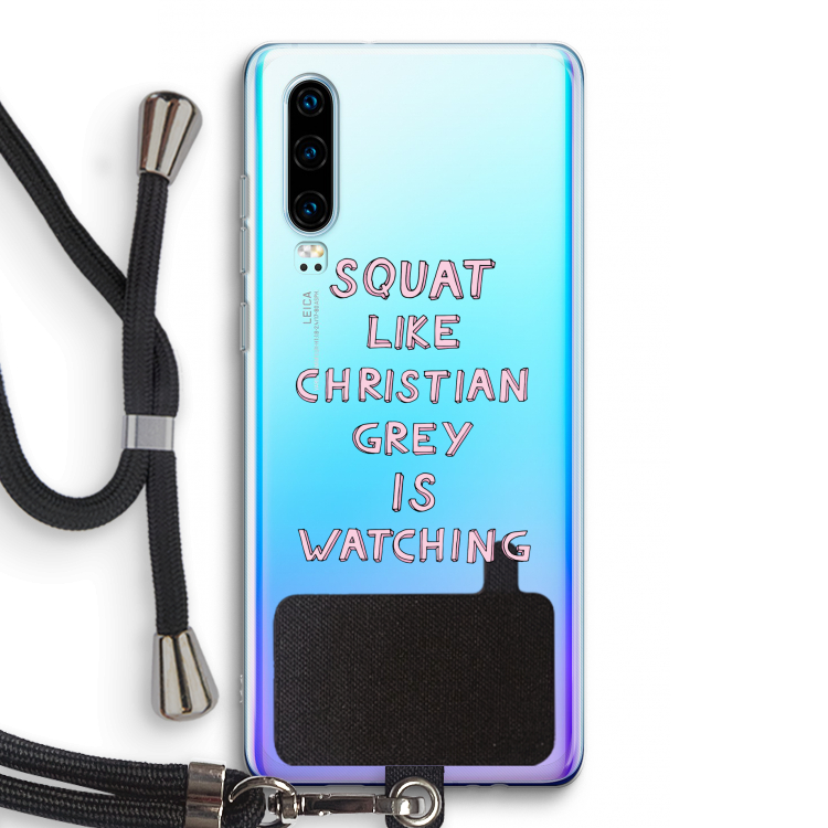 Christian Grey: Huawei P30 Transparant Hoesje met koord