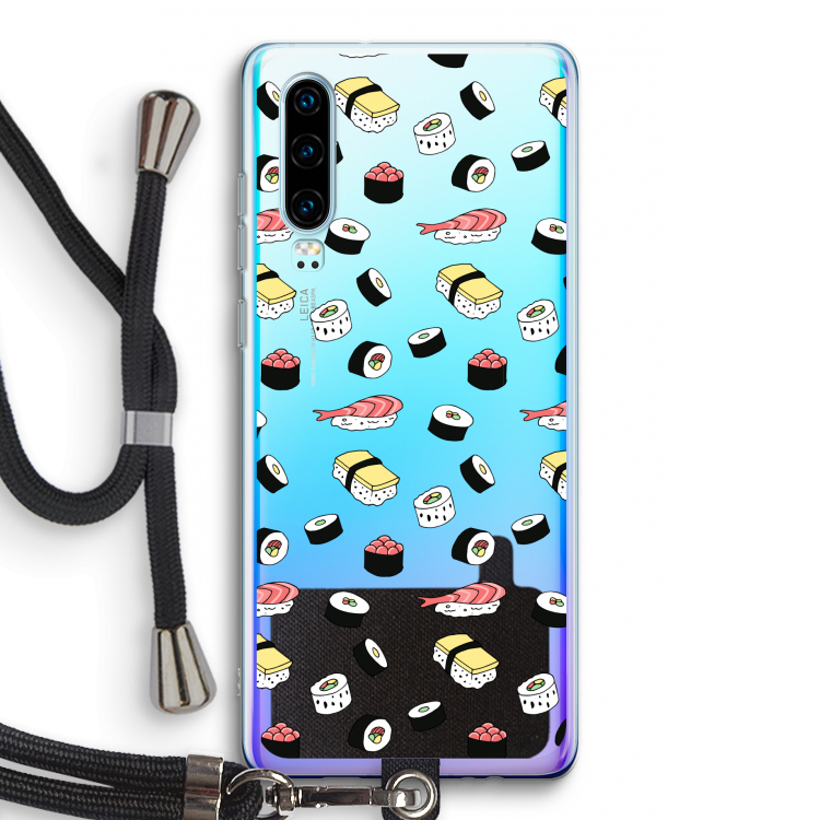 Sushi time: Huawei P30 Transparant Hoesje met koord