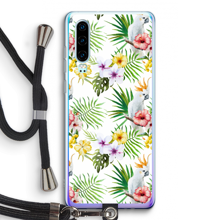 Gele kuif: Huawei P30 Transparant Hoesje met koord
