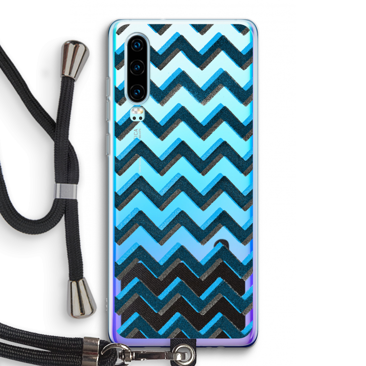 Onderbroken lijn: Huawei P30 Transparant Hoesje met koord