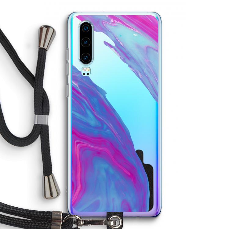 Zweverige regenboog: Huawei P30 Transparant Hoesje met koord