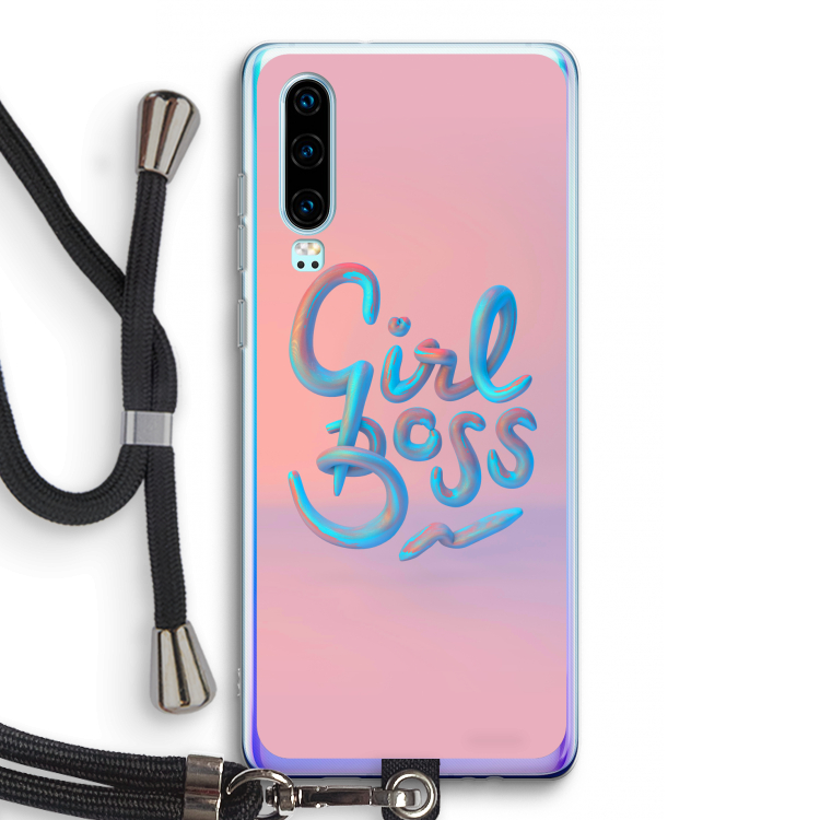 Girl boss: Huawei P30 Transparant Hoesje met koord