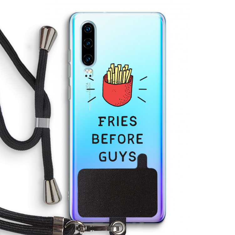 Fries before guys: Huawei P30 Transparant Hoesje met koord