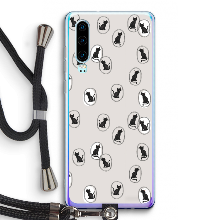 Miauw: Huawei P30 Transparant Hoesje met koord