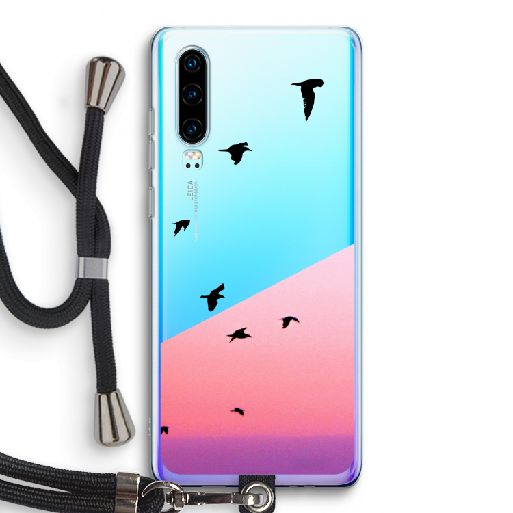 Fly away: Huawei P30 Transparant Hoesje met koord
