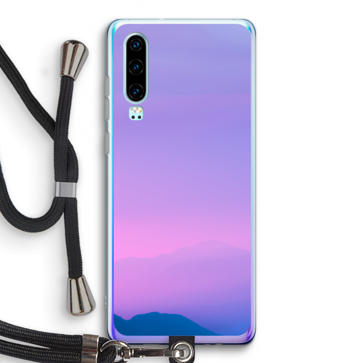 Sunset pastel: Huawei P30 Transparant Hoesje met koord