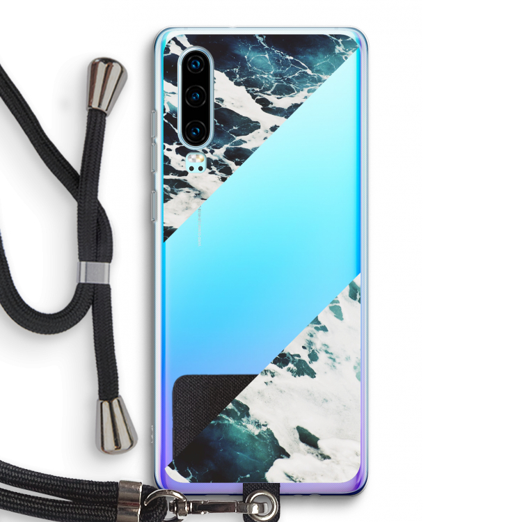 Golven: Huawei P30 Transparant Hoesje met koord