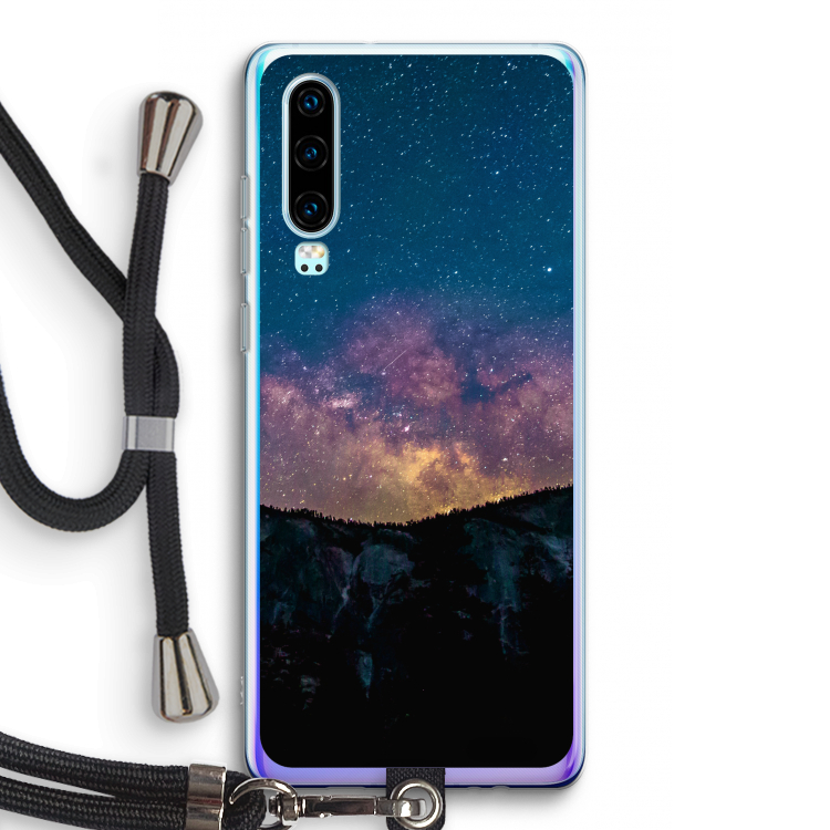 Travel to space: Huawei P30 Transparant Hoesje met koord
