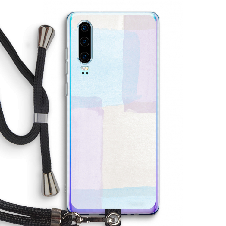 Square pastel: Huawei P30 Transparant Hoesje met koord