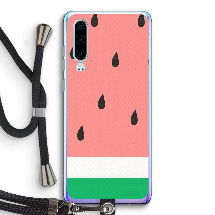 Watermeloen: Huawei P30 Transparant Hoesje met koord
