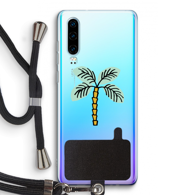 Palmboom: Huawei P30 Transparant Hoesje met koord