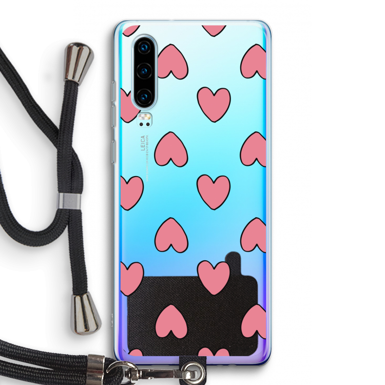 Ondersteboven verliefd: Huawei P30 Transparant Hoesje met koord