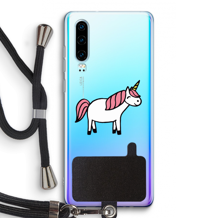 Eenhoorn: Huawei P30 Transparant Hoesje met koord