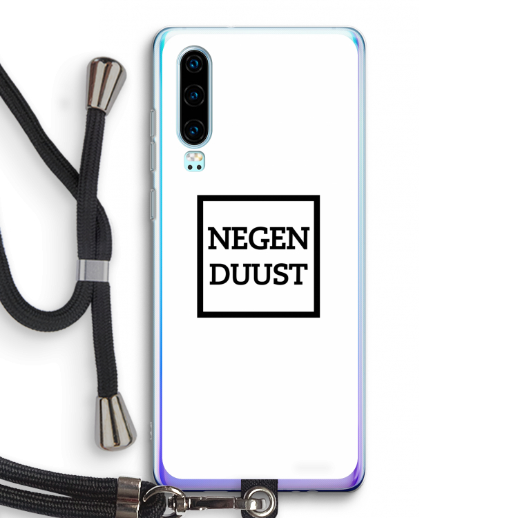 Negenduust vierkant: Huawei P30 Transparant Hoesje met koord