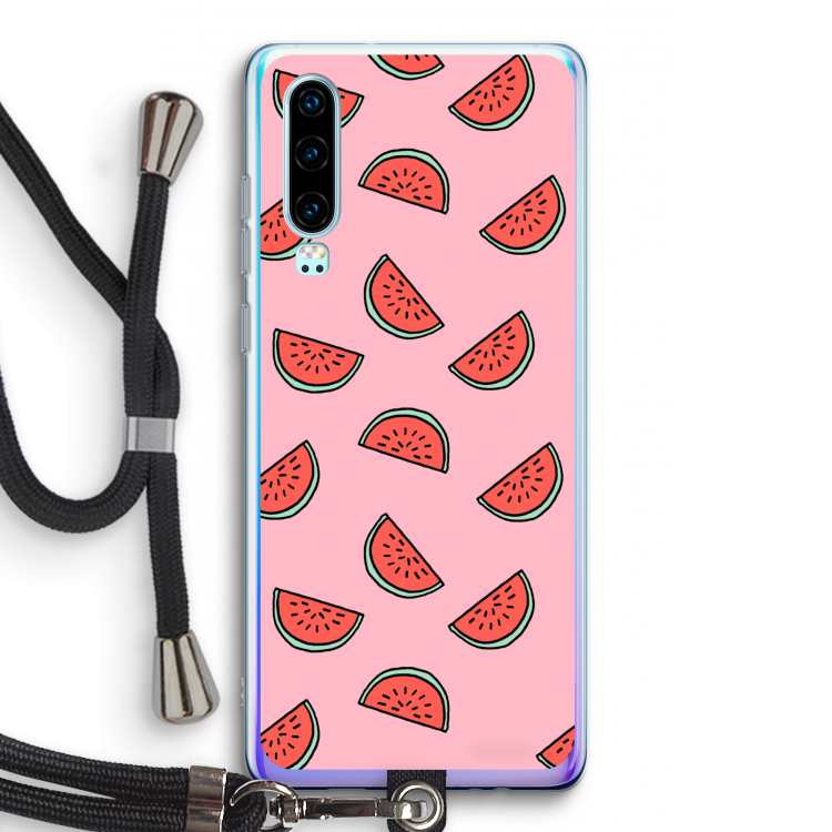 Watermeloen: Huawei P30 Transparant Hoesje met koord