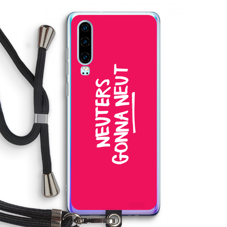 Neuters (roze): Huawei P30 Transparant Hoesje met koord