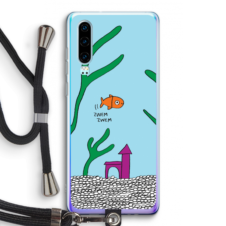 Aquarium: Huawei P30 Transparant Hoesje met koord