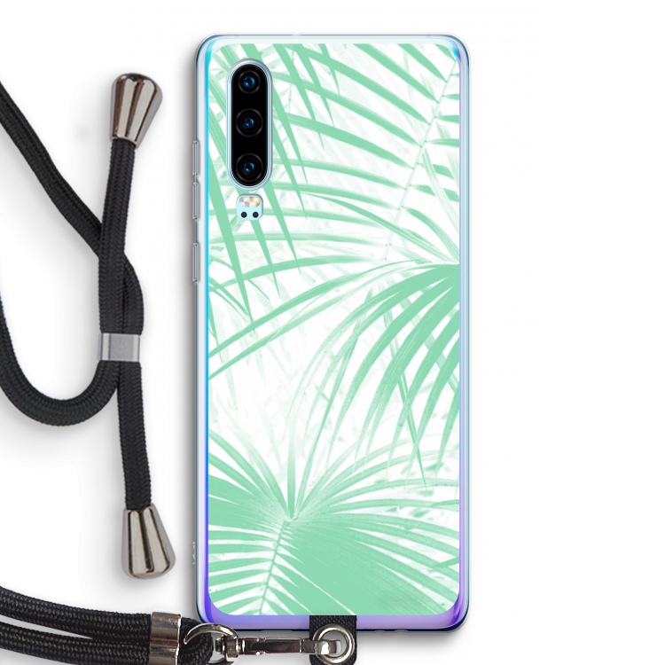 Palmbladeren: Huawei P30 Transparant Hoesje met koord