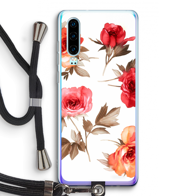 Roosjes: Huawei P30 Transparant Hoesje met koord