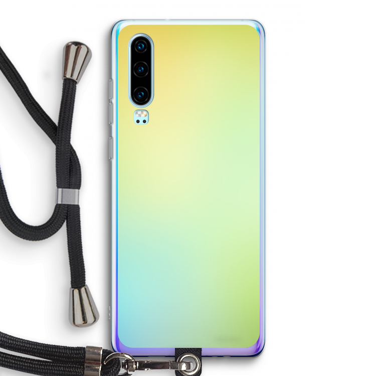 Minty mist pastel: Huawei P30 Transparant Hoesje met koord