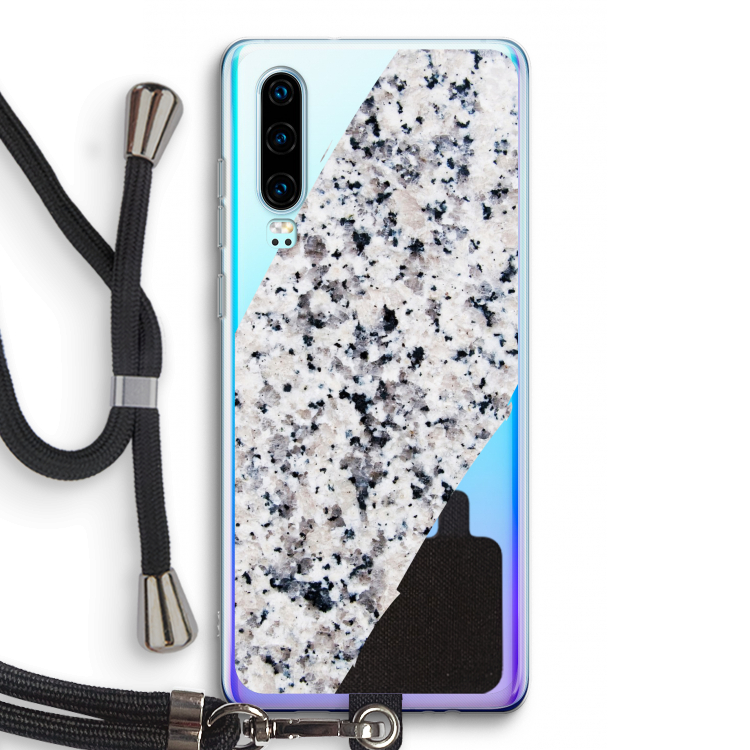 Gespikkelde marmer: Huawei P30 Transparant Hoesje met koord