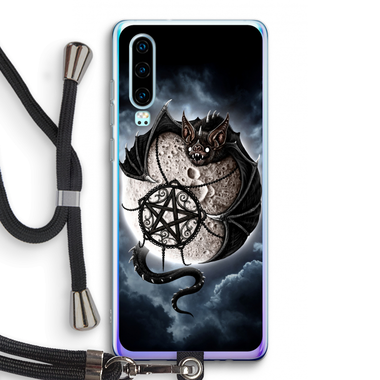 Volle maan: Huawei P30 Transparant Hoesje met koord
