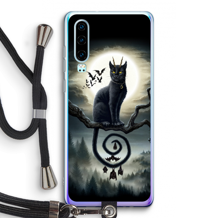 Moonlight Companions: Huawei P30 Transparant Hoesje met koord