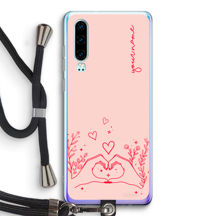 Love is in the air: Huawei P30 Transparant Hoesje met koord