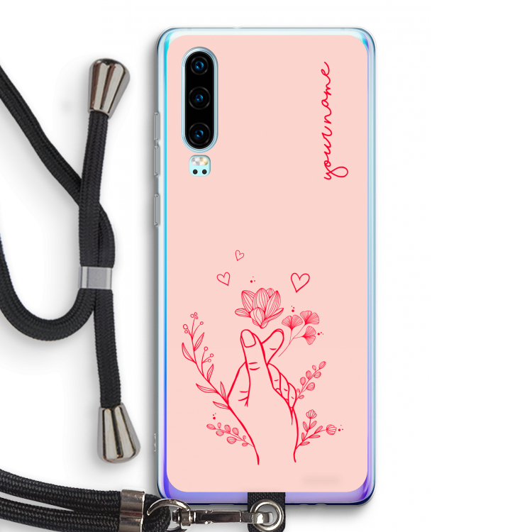 Giving Flowers: Huawei P30 Transparant Hoesje met koord