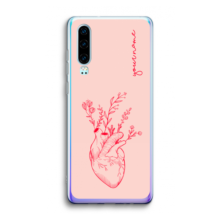 Blooming Heart: Huawei P30 Transparant Hoesje